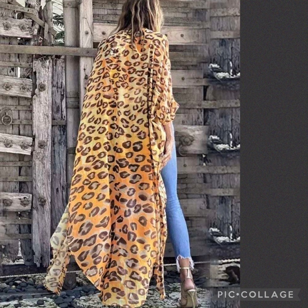Leopard Sheer Kimono